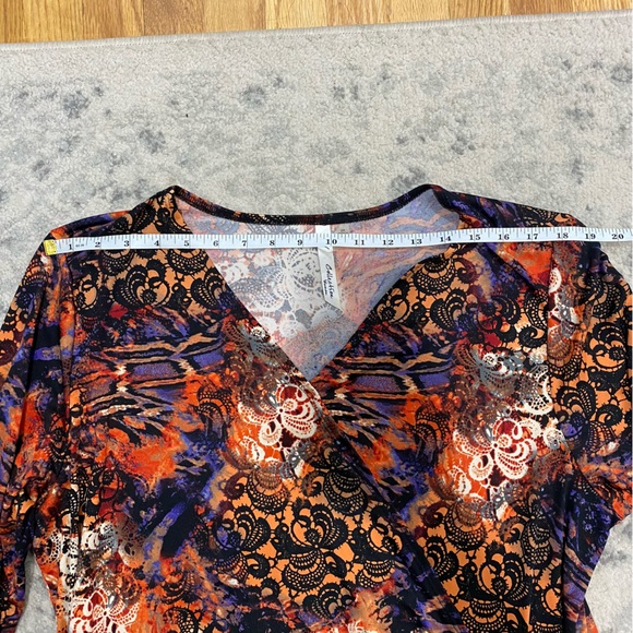 Maxi Faux Wrap Dress with Side Tie Hippie Indie Boho Hippster Plus Size 1X - Picture 11 of 15